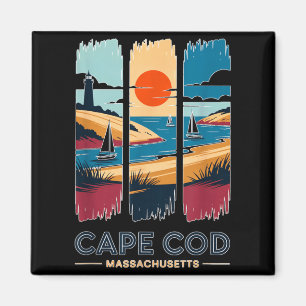 Cape Cod Machusetts Vintage Travel Sailboat Beach Magnet