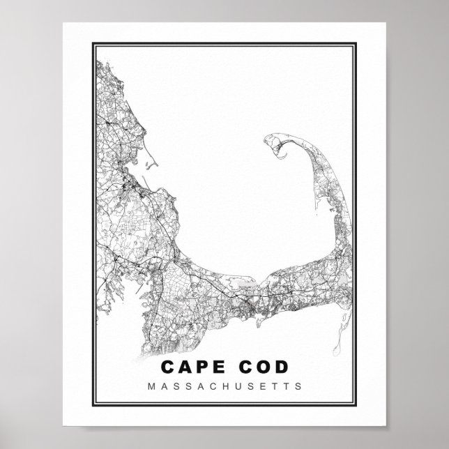 Cape Cod Map Poster (Front)
