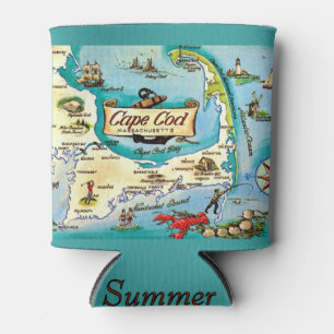 Cape Cod Mass Map Can Cooler