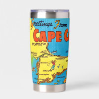 Cape Cod Mass Map Insulated Tumbler