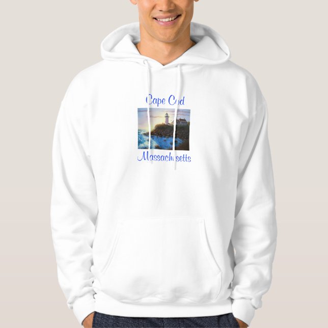Cape Cod Mass Nobska Lighthouse Sweatshirt Hoodie (Front)