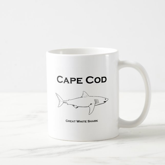 Cape Cod Massachusetts Great White Shark Logo Coffee Mug (Right)