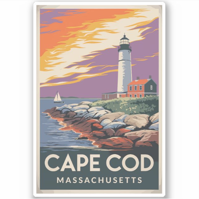 Cape Cod Massachusetts Illustration Travel Art (Front)