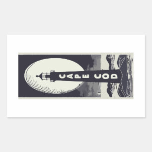Cape Cod Massachusetts Lighthouse Moon Rectangular Sticker