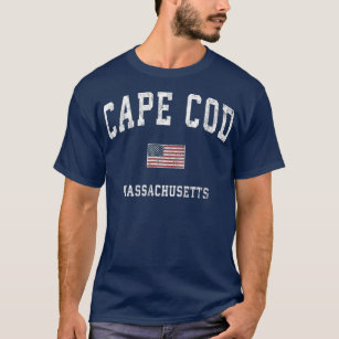 Cape Cod Massachusetts MA Vintage American Flag T-Shirt