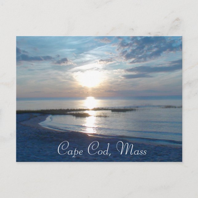 Cape Cod, Massachusetts Ocean Sunset Postcard (Front)