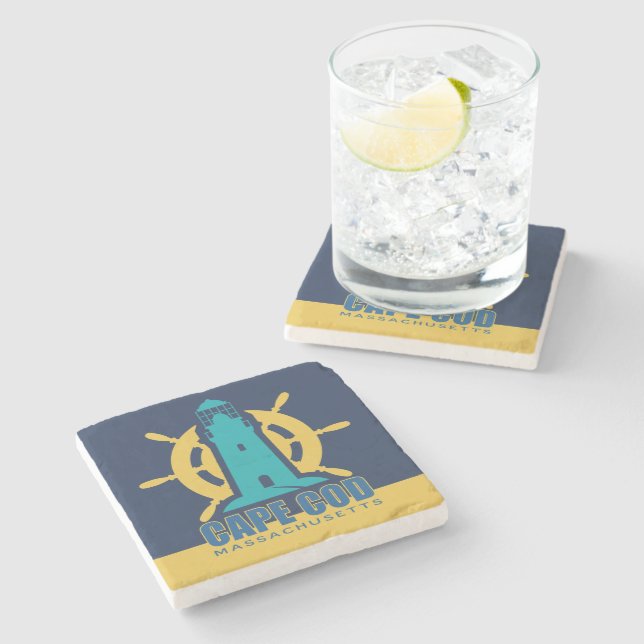 Cape Cod Massachusetts Stone Coaster (Side)