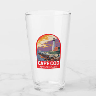 Cape Cod Massachusetts Travel Art Emblem Glass