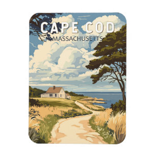 Cape Cod Massachusetts Travel Art Vintage Magnet