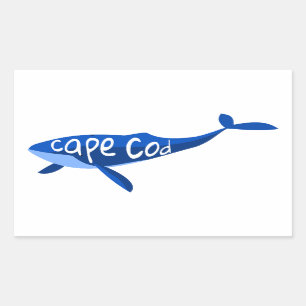 Cape Cod Massachusetts Whale Rectangular Sticker