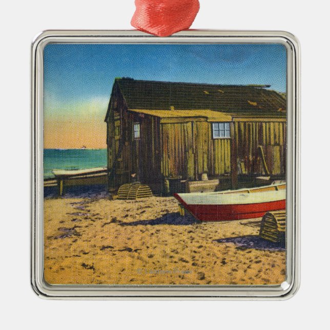 Cape Cod, MassachusettsView of a Lobster Shack Metal Ornament (Front)