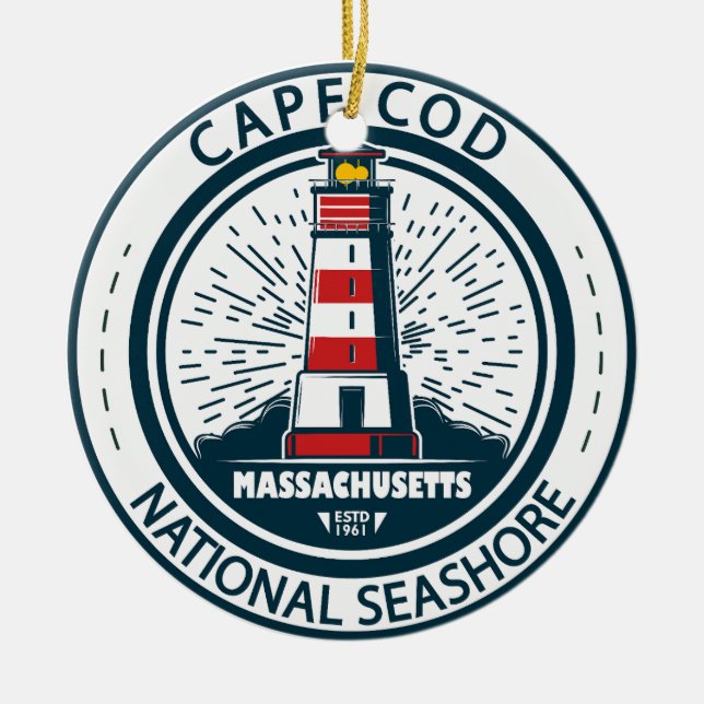 Cape Cod National Seashore Massachusetts Badge Ceramic Ornament (Front)