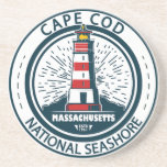 Cape Cod National Seashore Massachusetts Badge Coaster<br><div class="desc">Cape Cod National Seashore illustration in a badge style circle.</div>