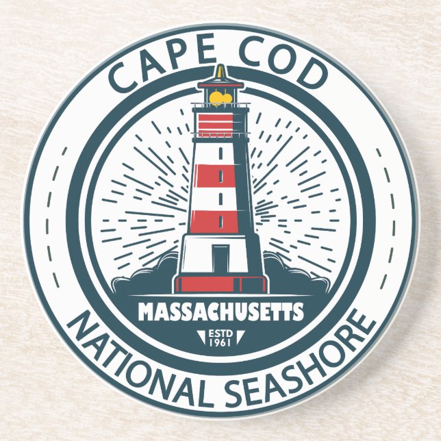 Cape Cod National Seashore Massachusetts Badge Coaster (Front)
