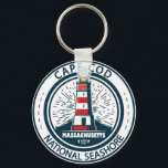 Cape Cod National Seashore Massachusetts Badge Key Ring<br><div class="desc">Cape Cod National Seashore illustration in a badge style circle.</div>