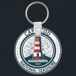 Cape Cod National Seashore Massachusetts Badge Key Ring<br><div class="desc">Cape Cod National Seashore illustration in a badge style circle.</div>