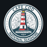 Cape Cod National Seashore Massachusetts Badge Magnet<br><div class="desc">Cape Cod National Seashore illustration in a badge style circle.</div>