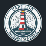Cape Cod National Seashore Massachusetts Badge Magnet<br><div class="desc">Cape Cod National Seashore illustration in a badge style circle.</div>