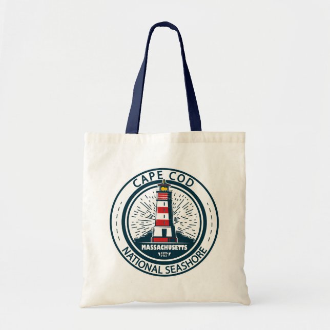 Cape Cod National Seashore Massachusetts Badge Tote Bag (Front)