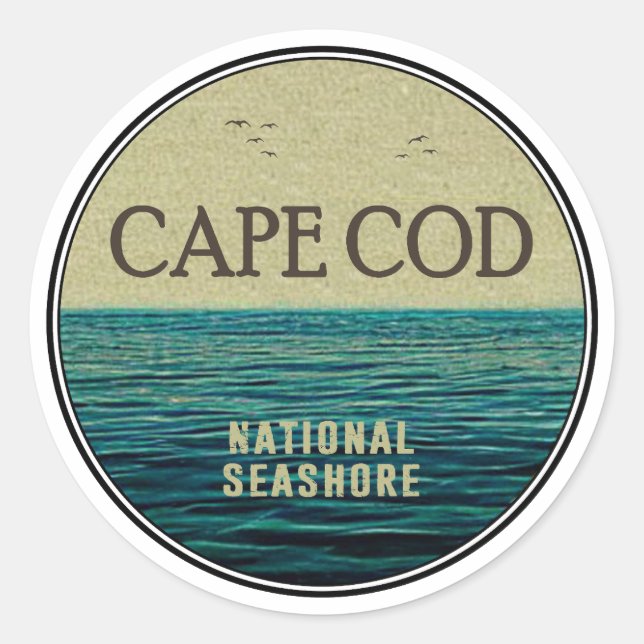 Cape Cod National Seashore Ocean Birds Classic Round Sticker (Front)