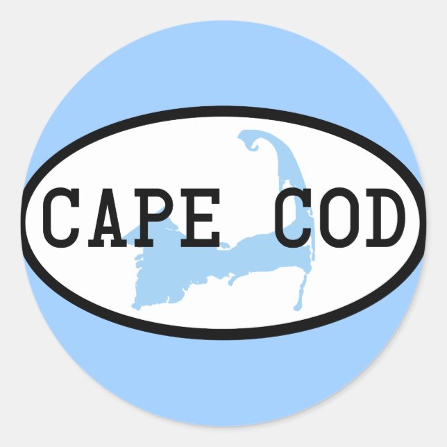 cape-cod-oval classic round sticker (Front)