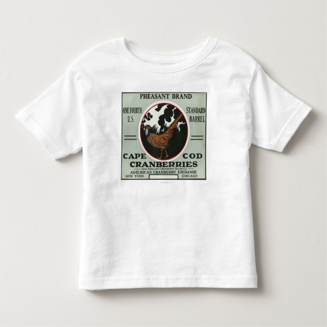 Cape Cod Pheasant Brand Cranberry Label Toddler T-Shirt (Front)