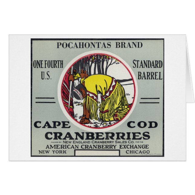 Cape Cod Pocahontas Brand Cranberry Label (Front Horizontal)