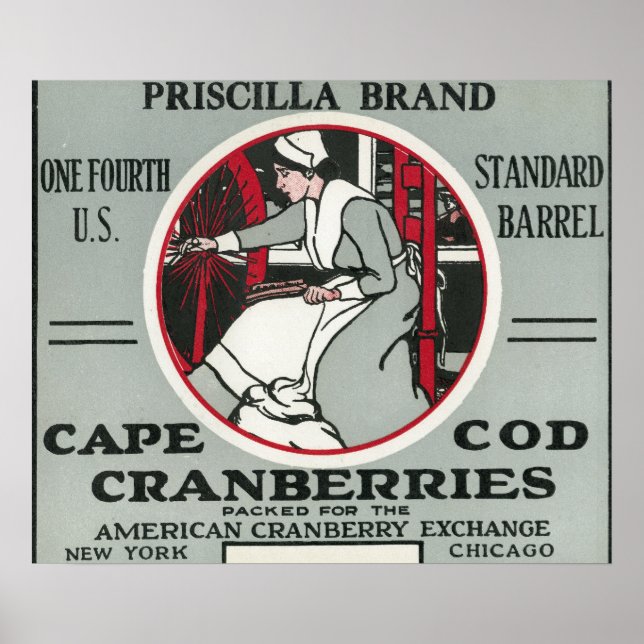 Cape Cod Priscilla Brand Cranberry Label Poster (Front)