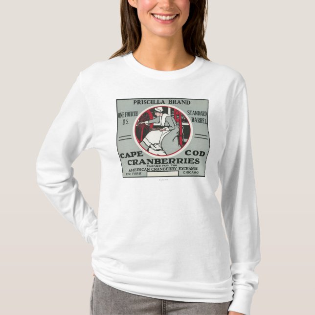 Cape Cod Priscilla Brand Cranberry Label T-Shirt (Front)