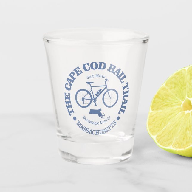 Cape Cod Rail Trail (cycling) Shot Glass (Front)