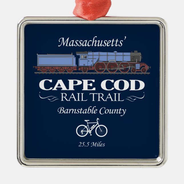 Cape Cod Rail Trail (RT2) Metal Ornament (Front)