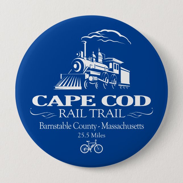 Cape Cod Rail Trail (RT) 10 Cm Round Badge (Front)