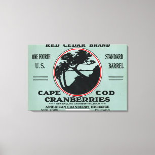Cape Cod Red Cedar Brand Cranberry Label Canvas Print