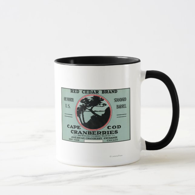 Cape Cod Red Cedar Brand Cranberry Label Mug (Right)