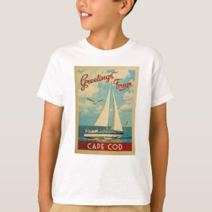 Cape Cod Sailboat Vintage Travel Massachusetts T-Shirt