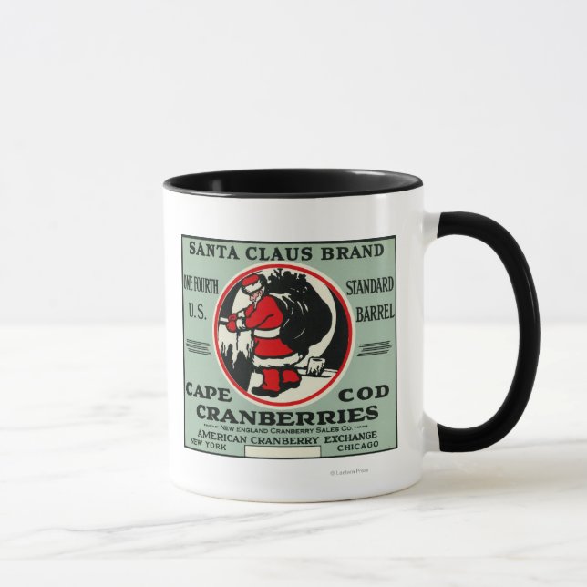 Cape Cod Santa Claus Brand Cranberry Label Mug (Right)