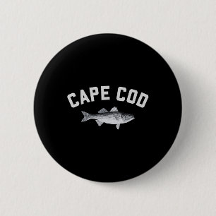 Cape Cod Striper Striped B Fun Fishing Design  6 Cm Round Badge
