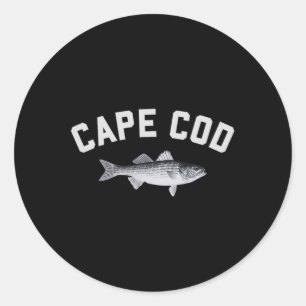 Cape Cod Striper Striped B Fun Fishing Design Classic Round Sticker