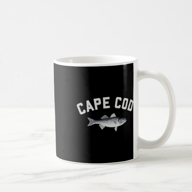Cape Cod Striper Striped B Fun Fishing Design  Coffee Mug (Right)