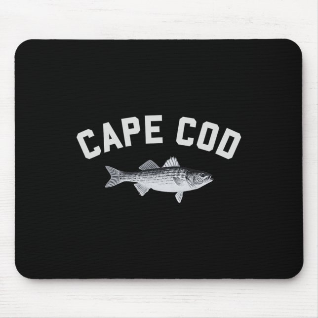 Cape Cod Striper Striped Byss Fun Fishing Design  Mouse Pad (Front)