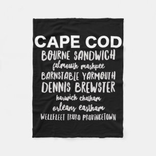 Cape Cod Towns Provincetown Rnstable Bourne Dennis Fleece Blanket