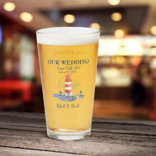 Cape Cod Wedding Glass Tumbler