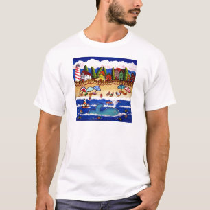 Cape Cod Whale Beach Scene T-Shirt