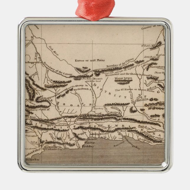 Cape Colony Map by Arrowsmith Metal Tree Decoration (Front)
