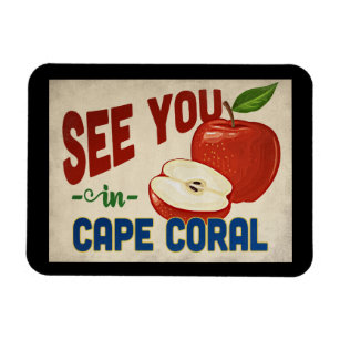Cape Coral Florida Apple - Vintage Travel Magnet