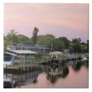 Cape Coral, Florida canal Ceramic Tile