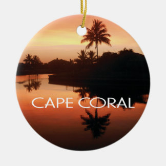Cape Coral Florida Canal Sunset Ceramic Ornament