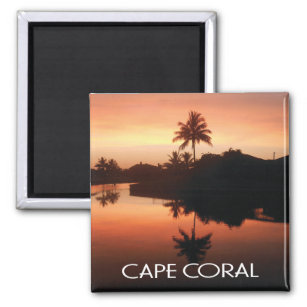 Cape Coral Florida Canal Sunset  Magnet