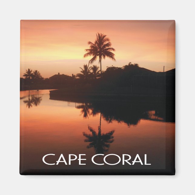 Cape Coral Florida Canal Sunset  Magnet (Front)