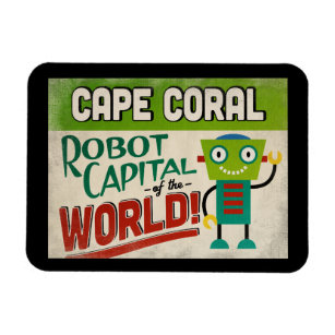 Cape Coral Florida Robot - Funny Vintage Magnet